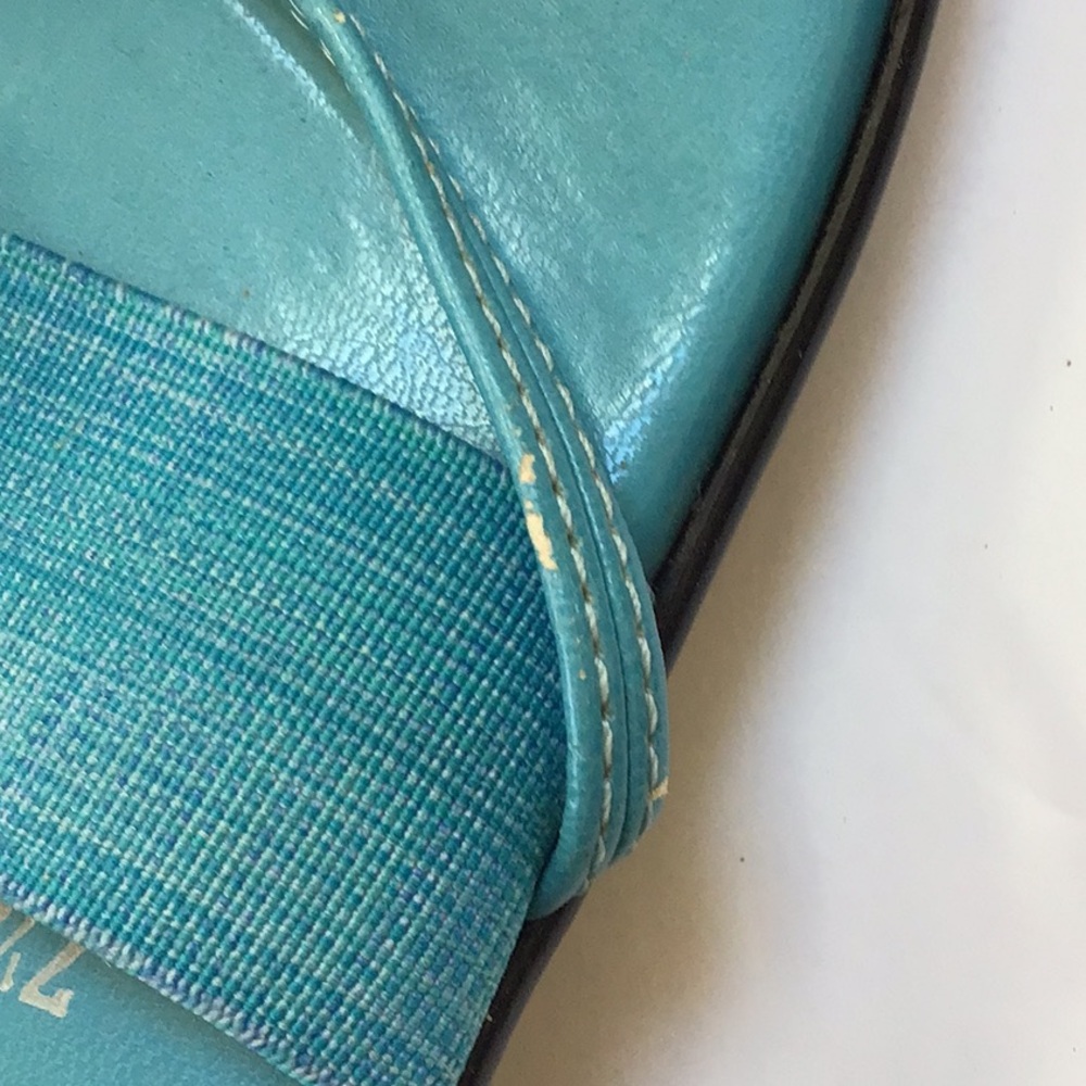 Damianis Teal Woven Italian Women's Sandals 7.5 Medium Retro Bohemian - Picture 7 of 7